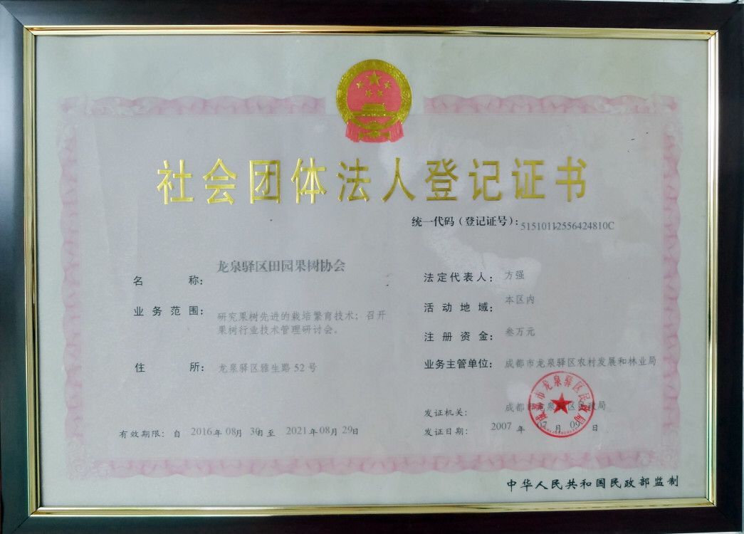 社會(huì)團(tuán)體法人登記證書